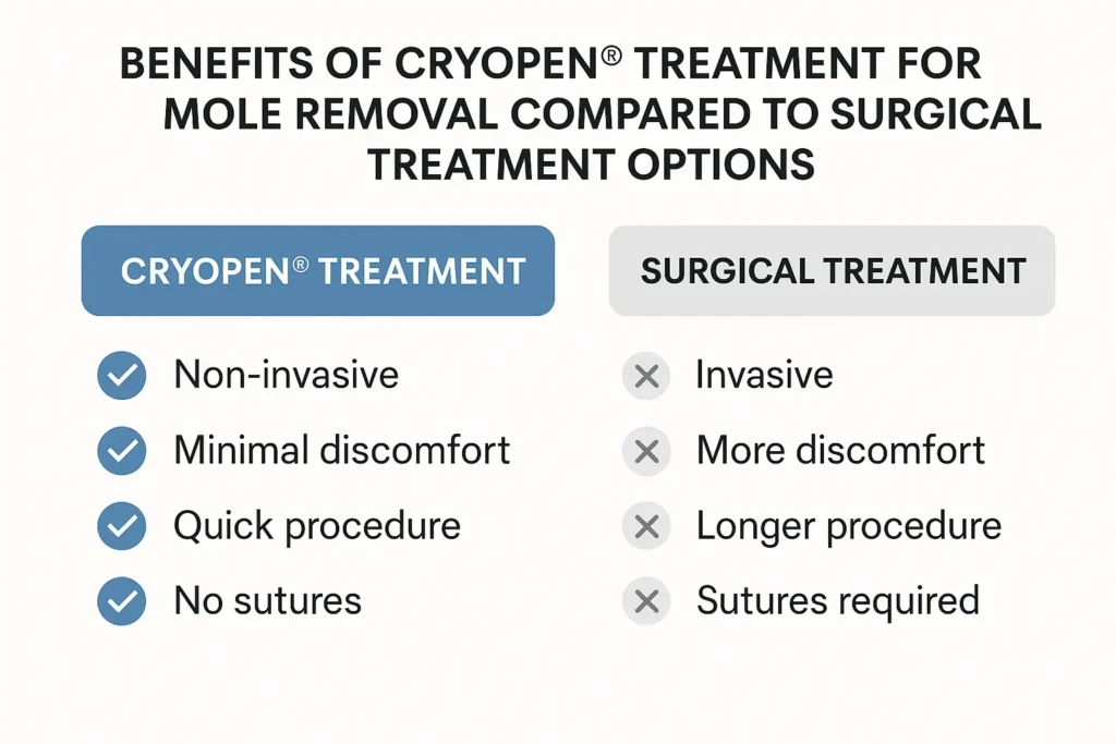 Benefits of professional mole-removal assessment at LA LIPO Wentworth