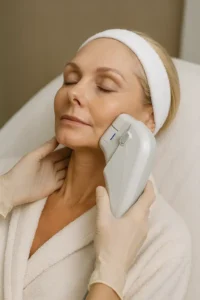 Woman receiving HIFU non surgical facelift treatment Wentworth